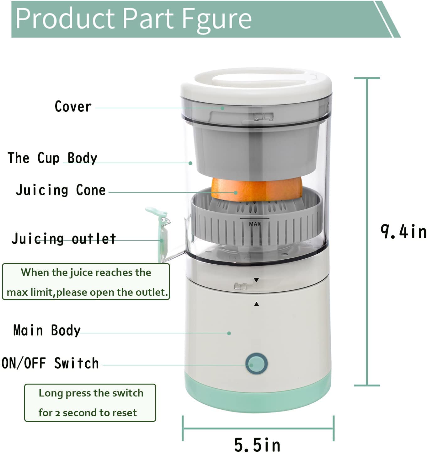 ELECTRIC USB RECHARGEABLE CITRUS JUICER