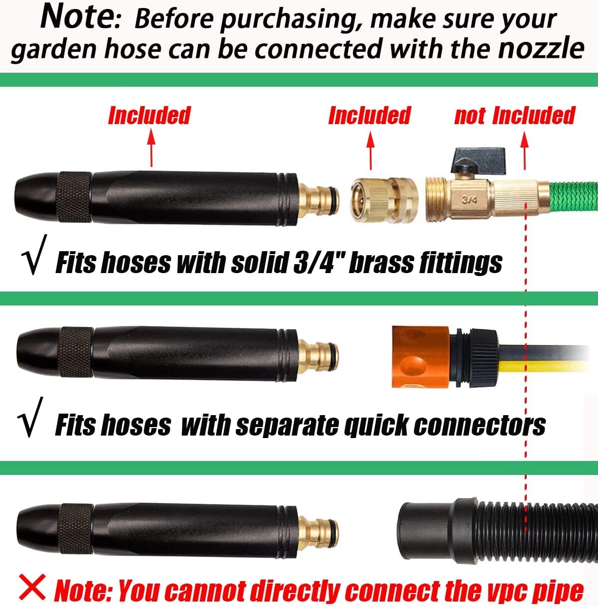 HIGH PRESSURE WATER SPRAY HOSE NOZZLE GUN FOR GARDEN HOSE