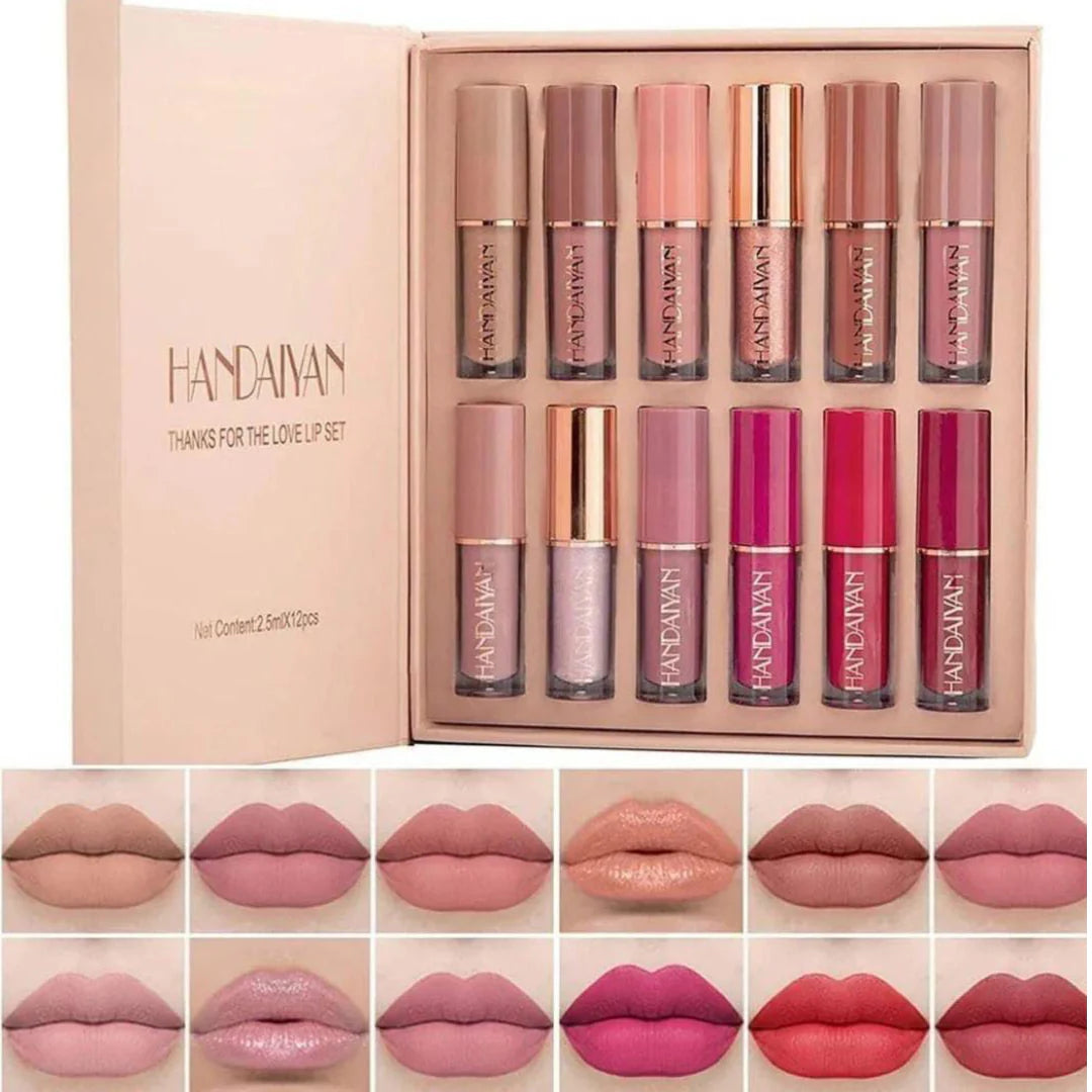 Handaiyan 12-Piece Lip Gloss & Matte Lipstick Set