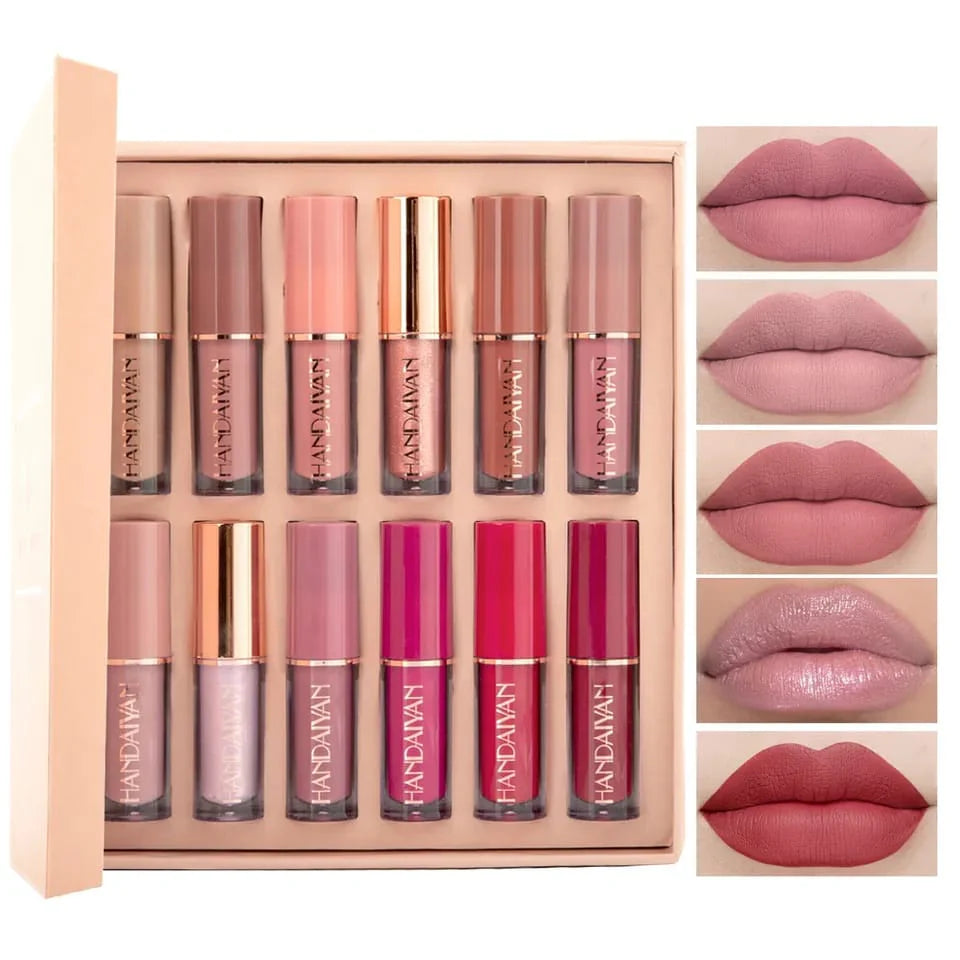 Handaiyan 12-Piece Lip Gloss & Matte Lipstick Set