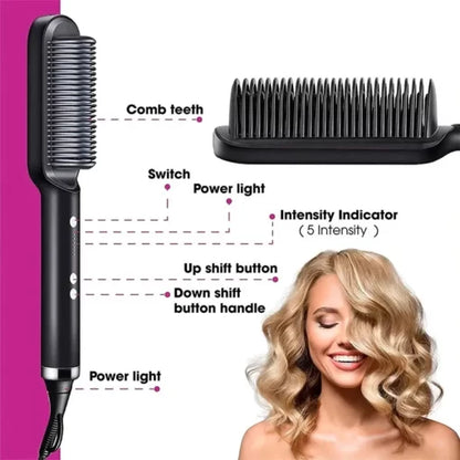 2-IN-1 HAIR STRAIGHTENER CURLING PROFESSIONAL STYLING BRUSH